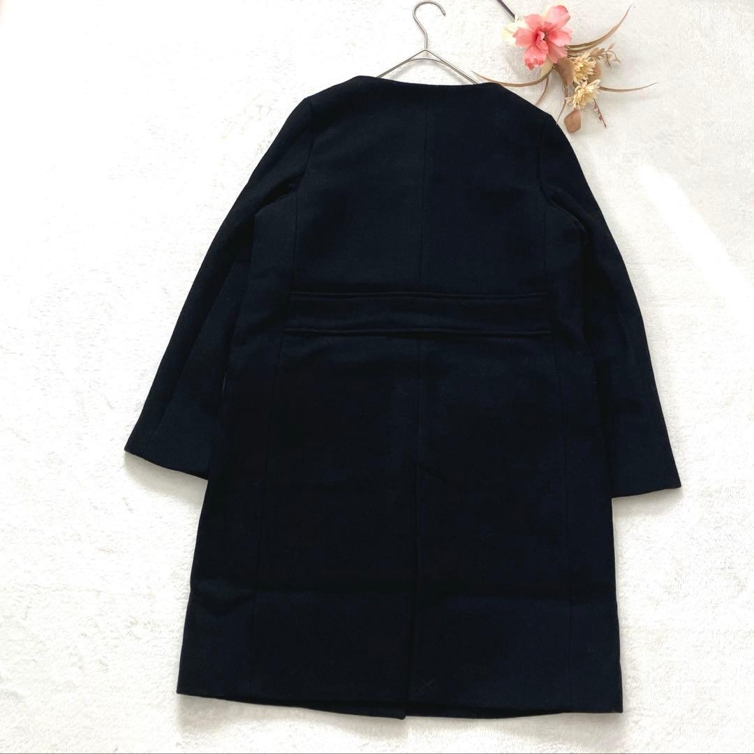 新品　未使用　SLOBE IENA スロープイエナ　ノーカラーコート　ブラック