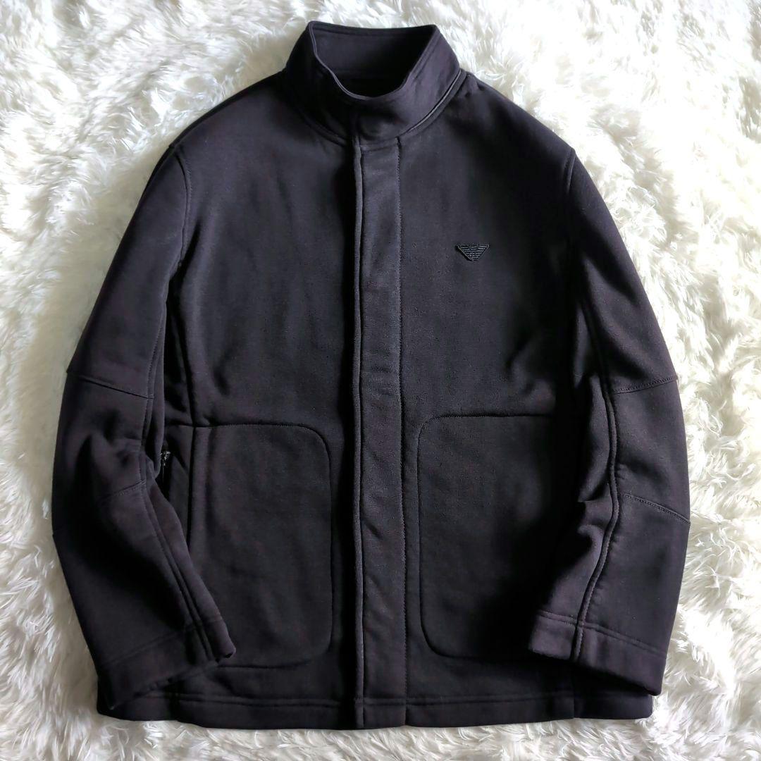 美品 エンポリオアルマーニ 裏ボア スタンドカラー ジャケット 濃紺 グレー
