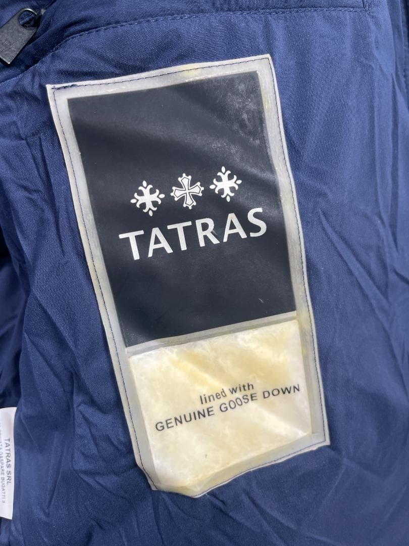 TATRAS ダウンベストS 紺 フード収納式 メンズS相当