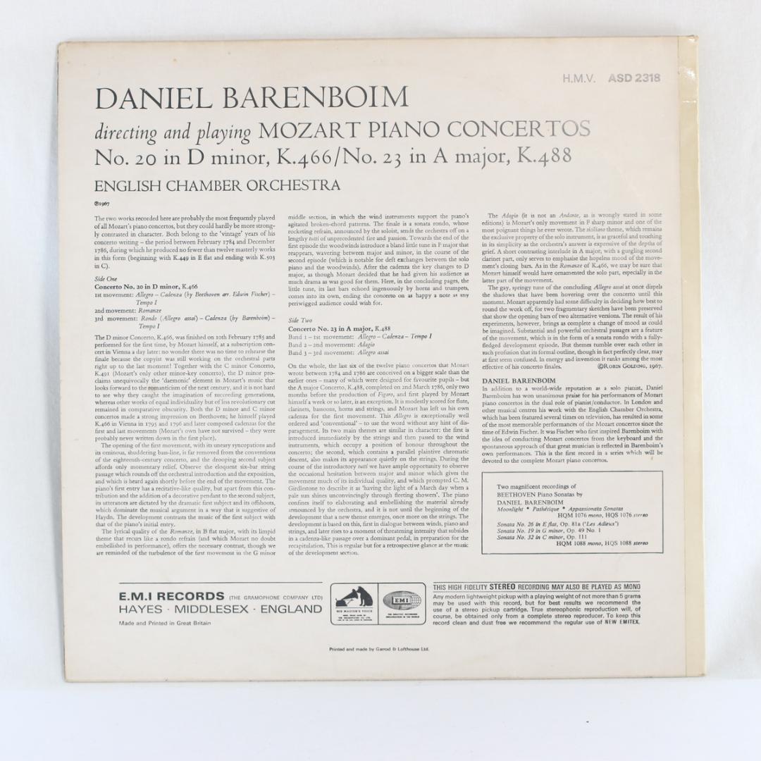 英LP MozartPianoConcertos DanielBarenboim