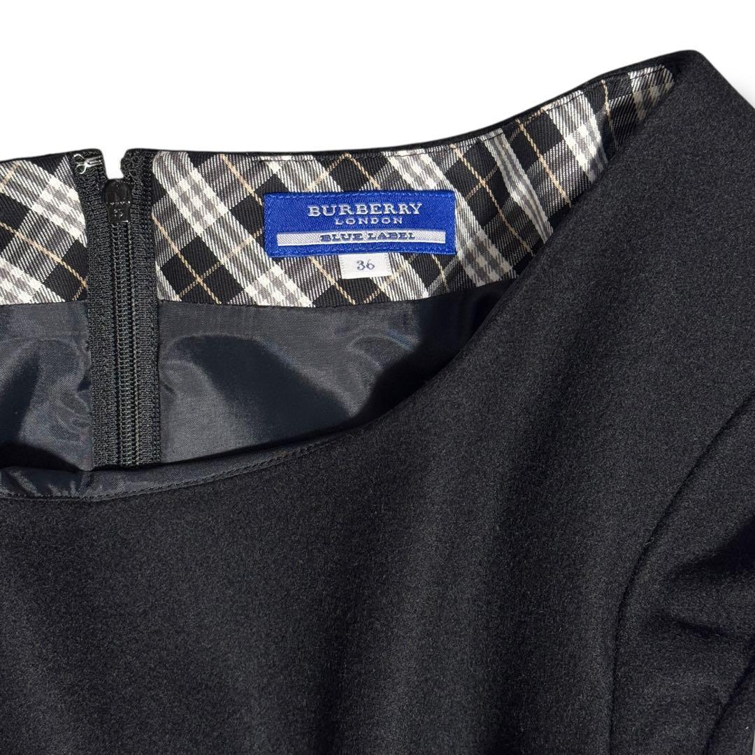 美品✨BURBERRY BLUELABEL ワンピース ウールワンピ 膝丈 36