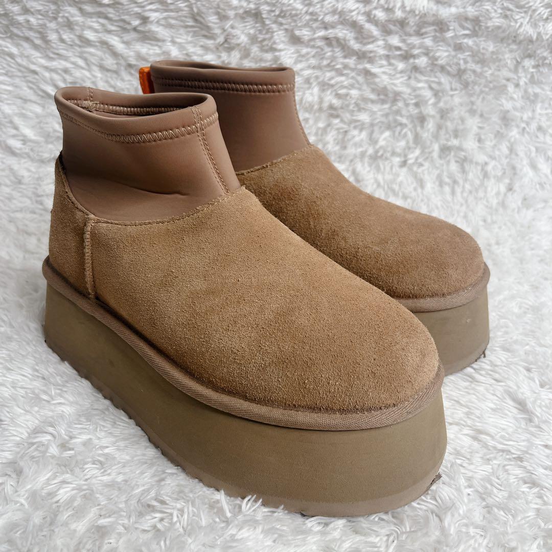 アグ 厚底 ムートンブーツ べージュ クラシック ミニディッパー 23cm