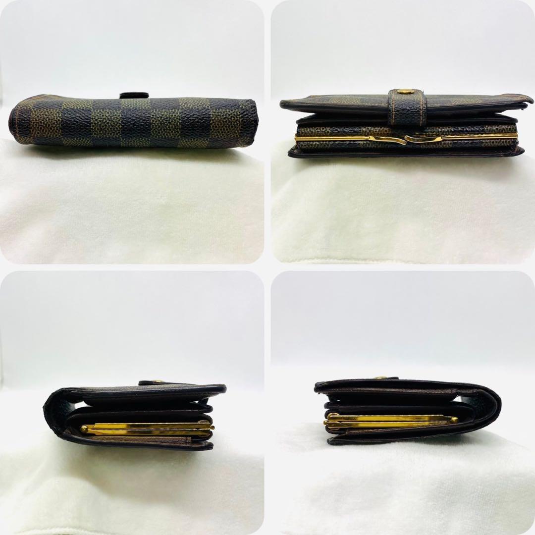 ルイヴィトン がま口 二つ折り 財布 ダミエ ポルト フォイユ ヴィエノワ
