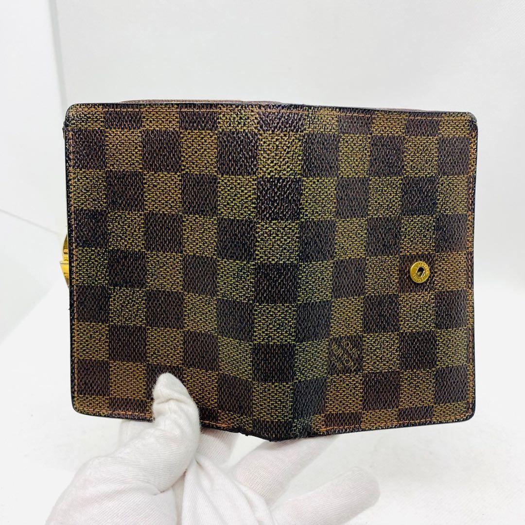 ルイヴィトン がま口 二つ折り 財布 ダミエ ポルト フォイユ ヴィエノワ
