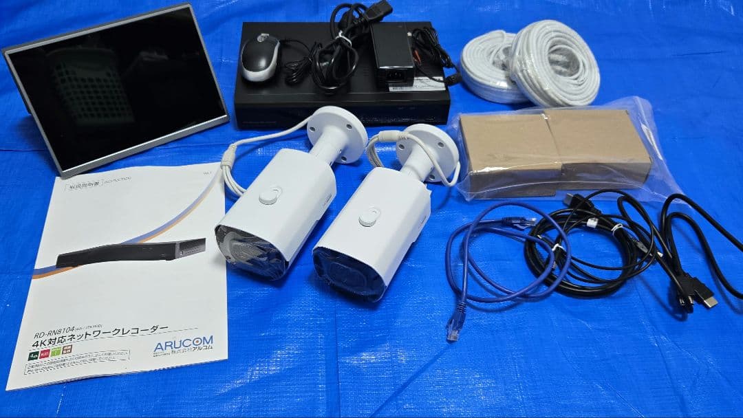 4K 防犯カメラ　モニターセット　AI認証 スマホ連携