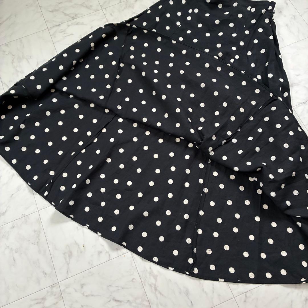 美品✨ユナイテッドアローズ リネンドットフレアマキシスカート ロング40