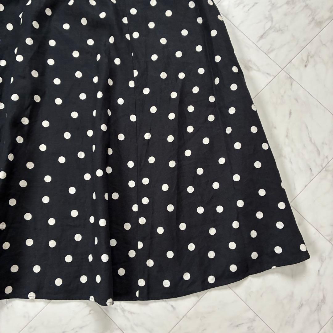 美品✨ユナイテッドアローズ リネンドットフレアマキシスカート ロング40
