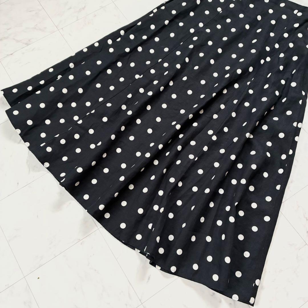 美品✨ユナイテッドアローズ リネンドットフレアマキシスカート ロング40