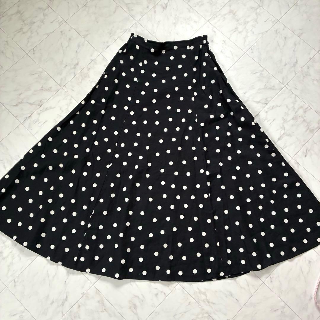 美品✨ユナイテッドアローズ リネンドットフレアマキシスカート ロング40