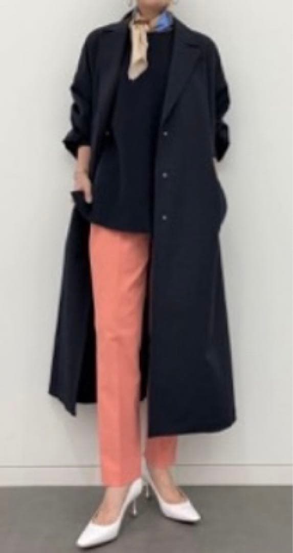 セオリーリュクス☆23人気VOXY MOMMA スプリングコート38ネイビー美品