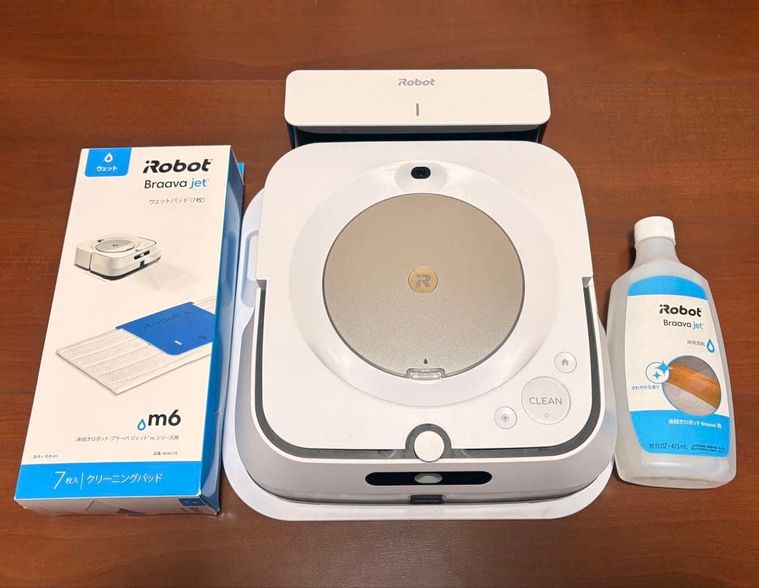 【美品/激安】iRobot/Brava jet m6 本体/パット6枚/洗剤1本