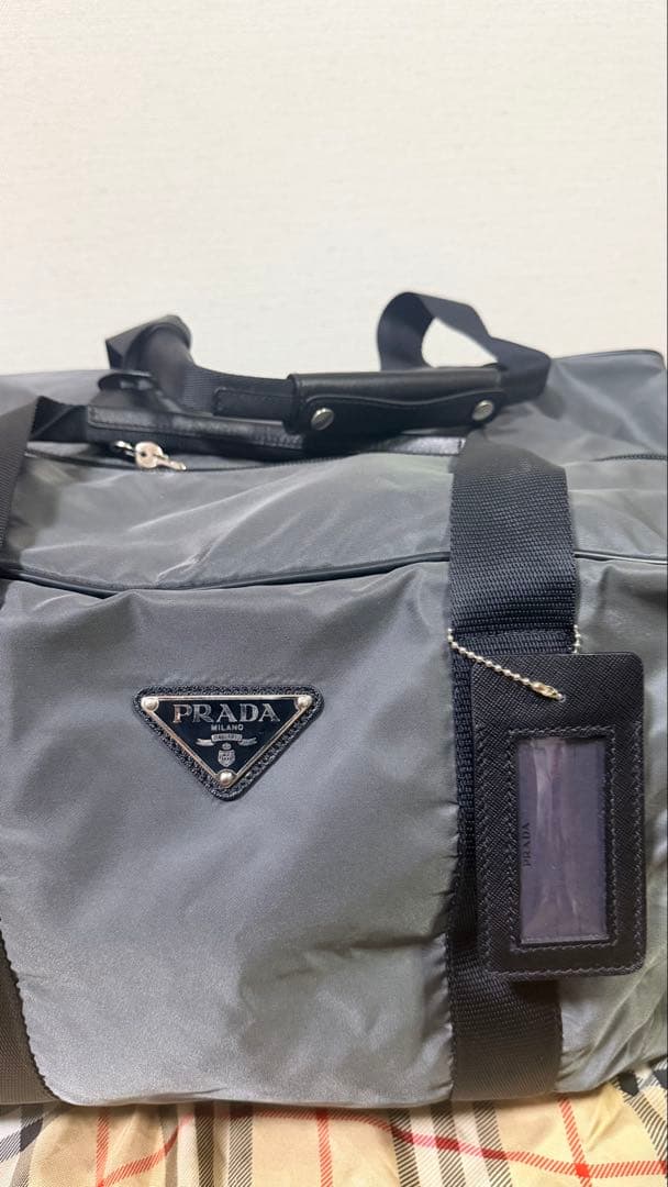 PRADA グレー ボストンバッグ