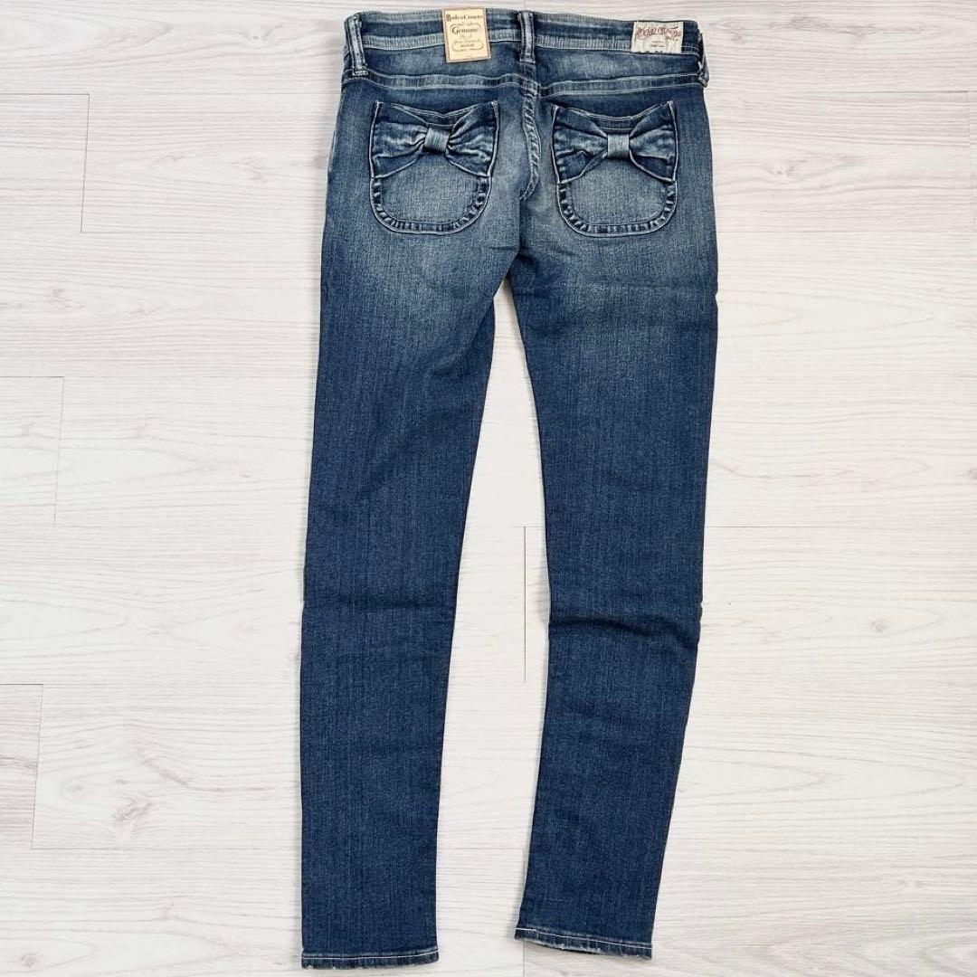 ロデオクラウンズ　バックリボン　デニムパンツ　スリムストレート　27(M)