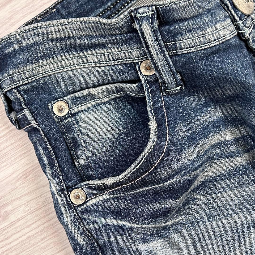 ロデオクラウンズ　バックリボン　デニムパンツ　スリムストレート　27(M)