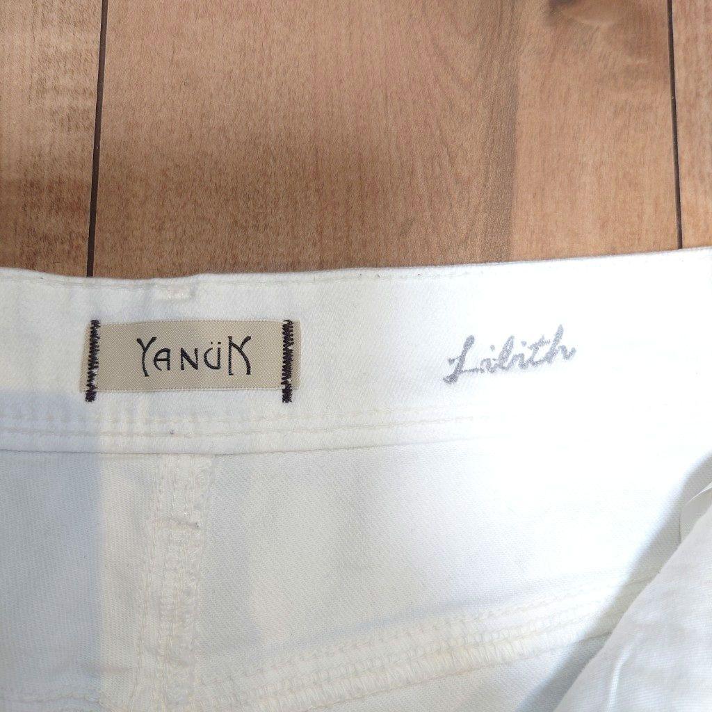 ヤヌーク YANUK ワイドストレートデニム LILITH ホワイト 白 25
