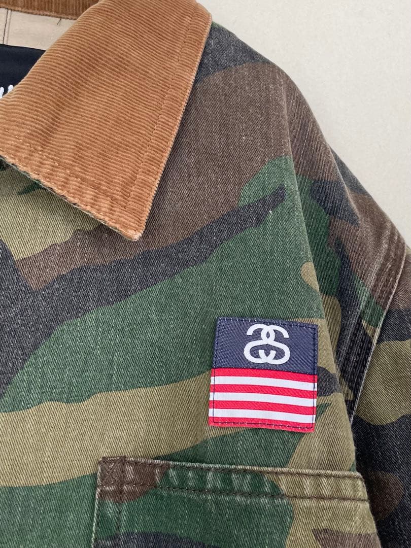 STUSSY　迷彩 カバーオール ジャケット　S（M相当のサイズ感）