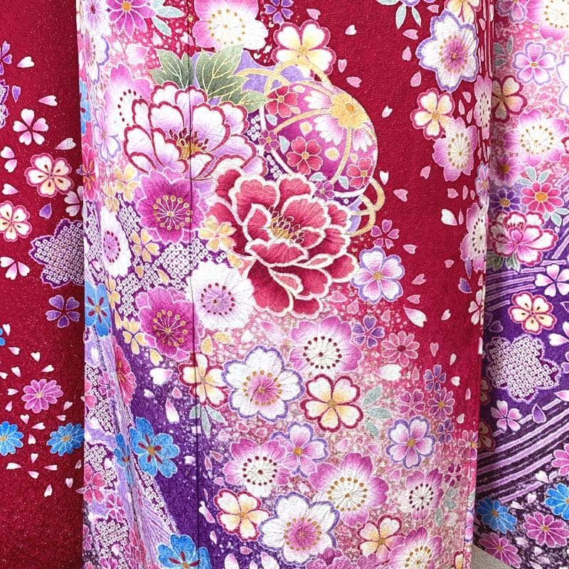 505z26,411y1,小物類〇銀通し 古典柄 振袖 金彩 毬 牡丹 桜〇美品