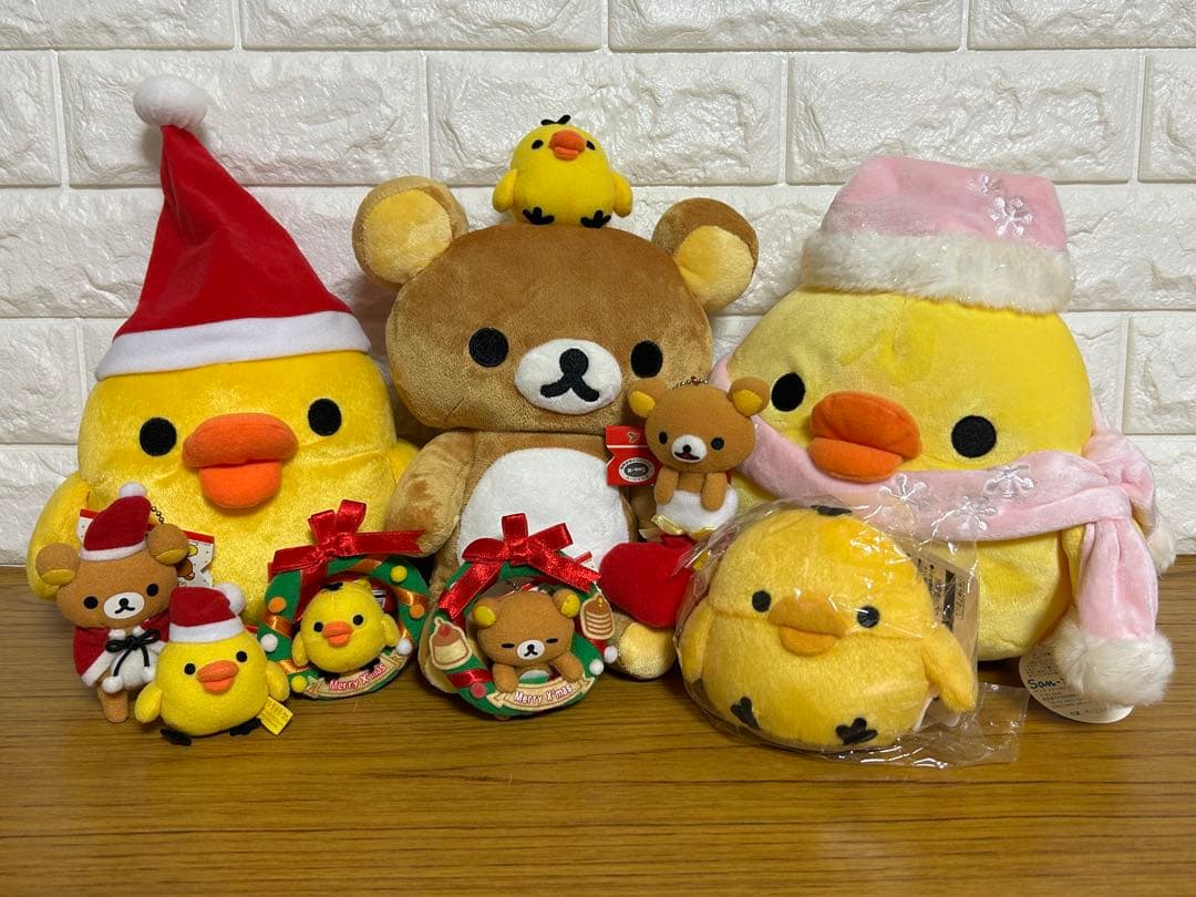 ◆リラックマ◆クリスマスぬいぐるみセット◆オーナメント 冬◆キイロイトリ◆