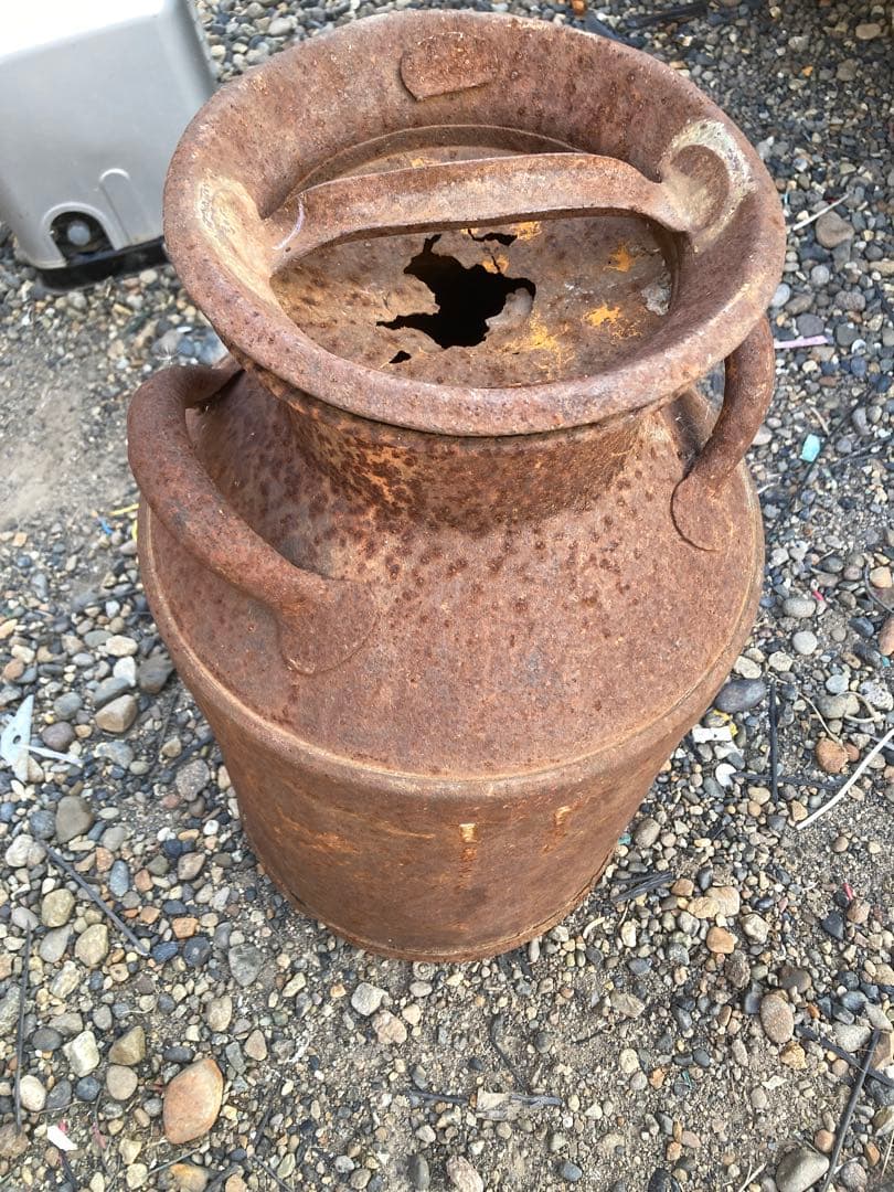 h*o様 アンティーク、コレクションミルク缶牛乳缶 蓋付き レトロ ガーデニング