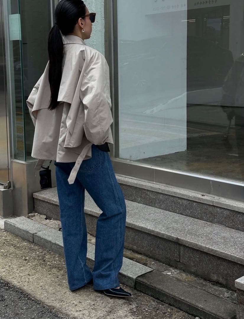ジャケット・アウター 3WAY TULLE EMBROIDERY DOCKING TRENCHCOAT