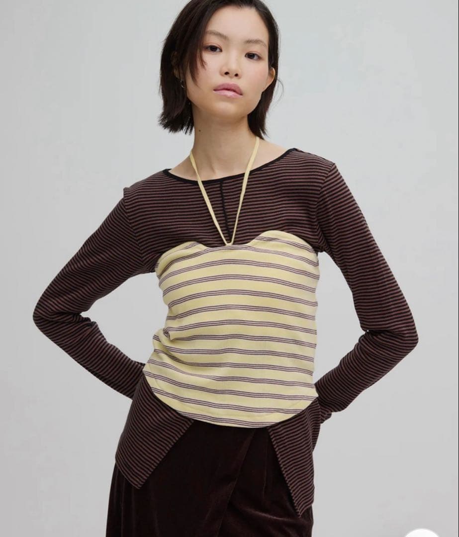 AMERI MILLER×Ameri BUISTIER SET TOPブラウン