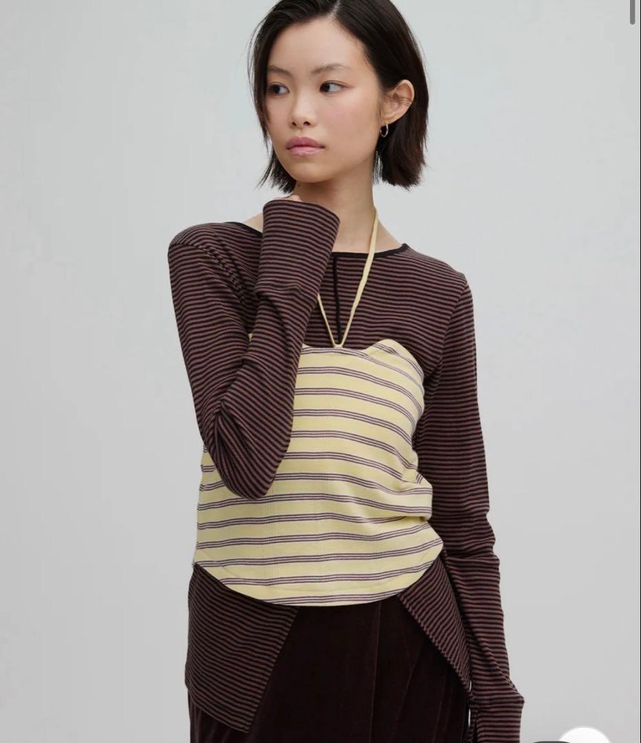 AMERI MILLER×Ameri BUISTIER SET TOPブラウン