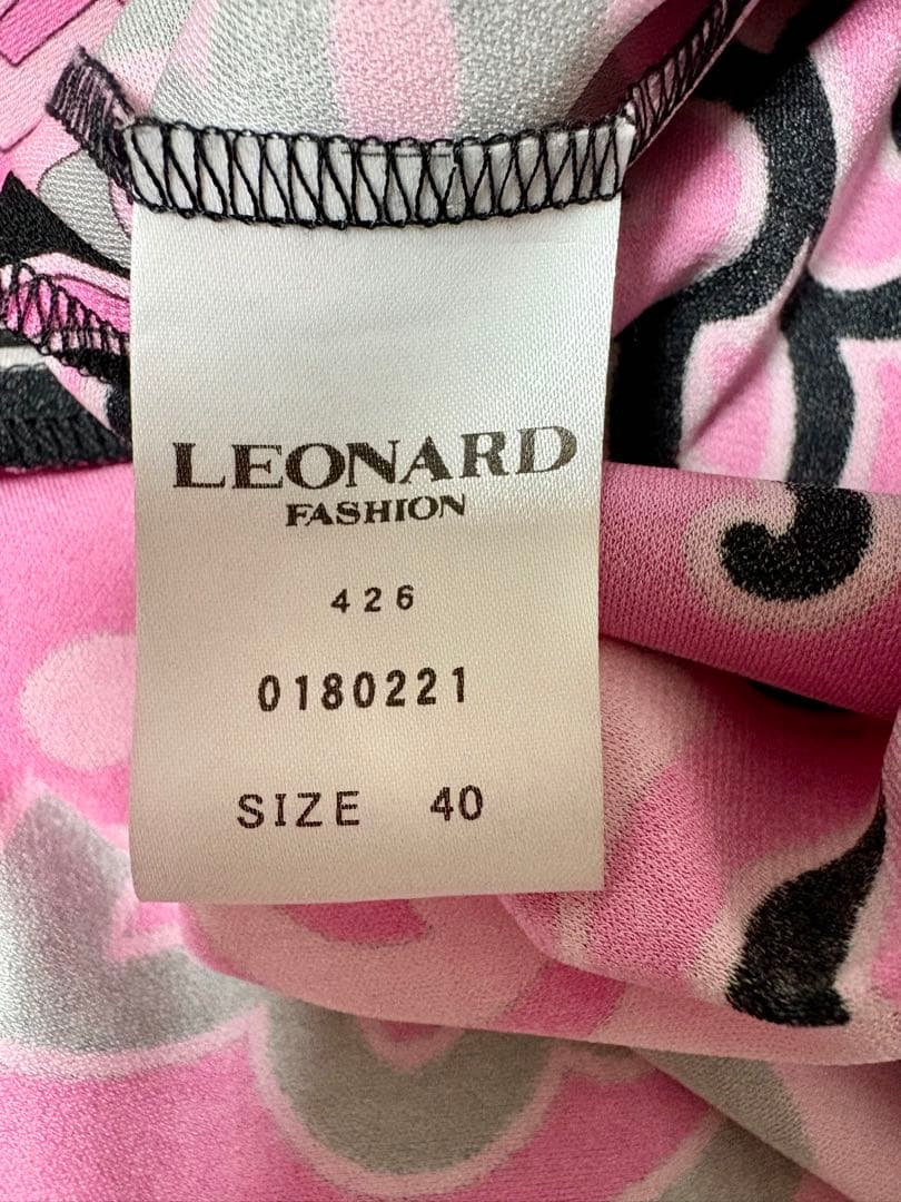 LEONARD FASHION 九分袖ひざ丈ワンピース サイズ40