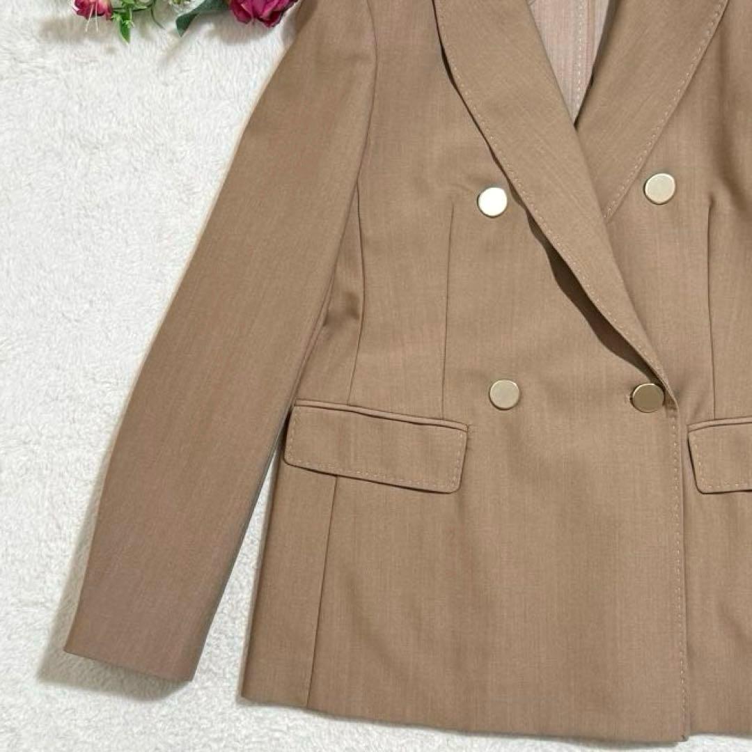 未使用級✨　MaxMara　ジャケット　ウール混　金ボタン　キャメル　XL　近年