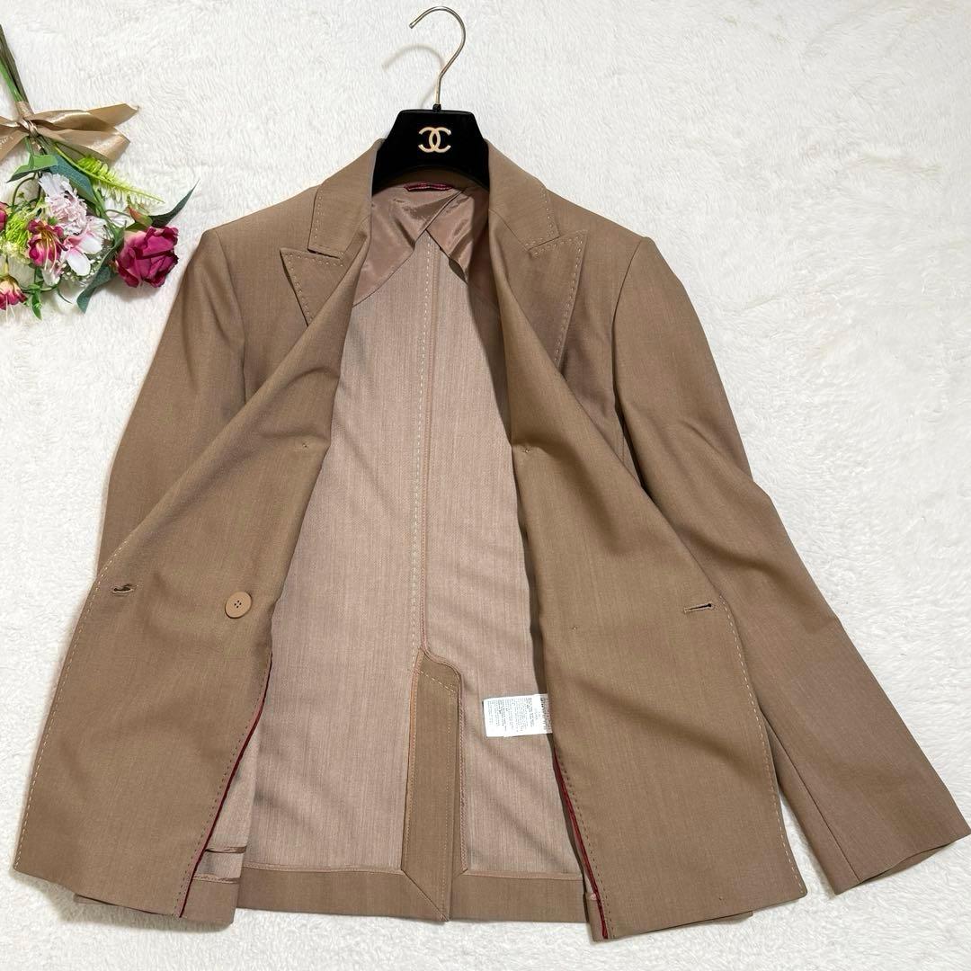未使用級✨　MaxMara　ジャケット　ウール混　金ボタン　キャメル　XL　近年