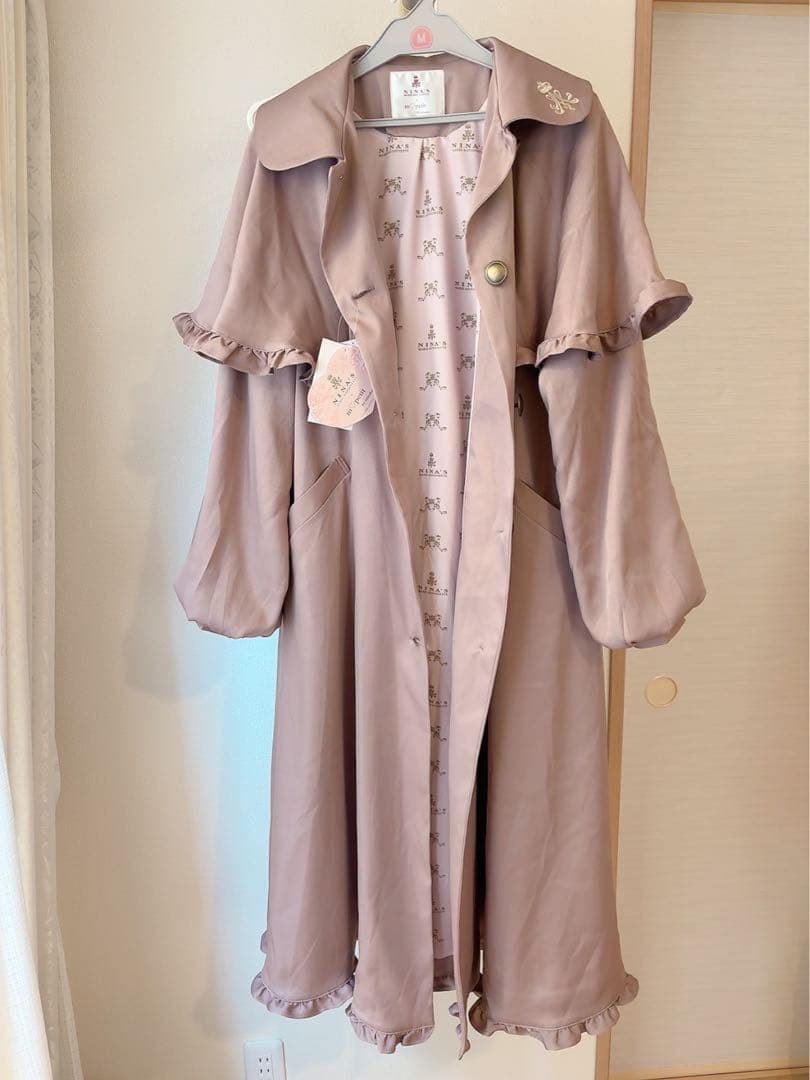 【新品タグ付き】青木美沙子 ×NINA'S ケープコート ピンク 中桃 Mサイズ