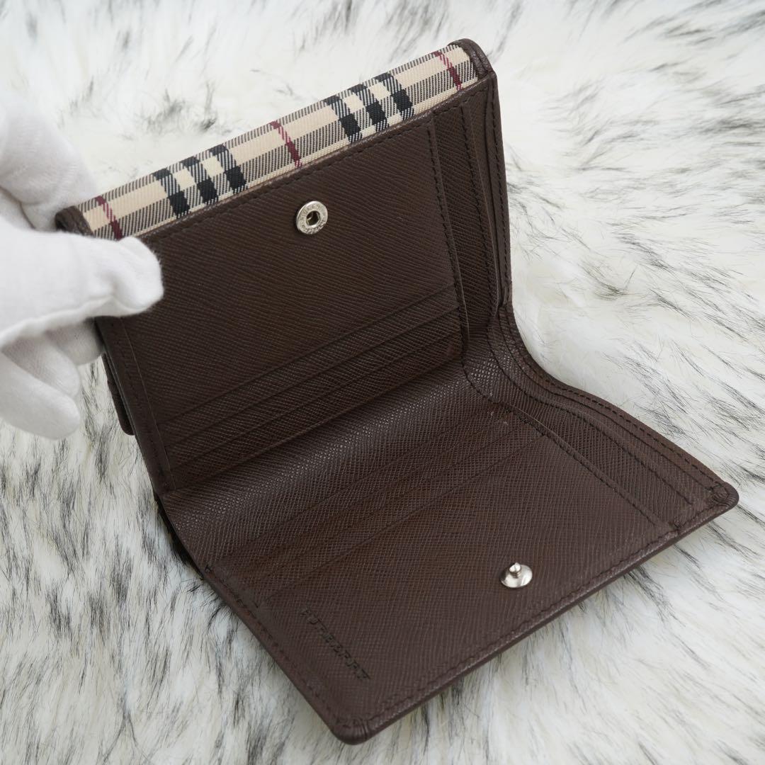 美品　箱付き　BURBERRY LONDON 折り財布　ノバチェック　ブラウン