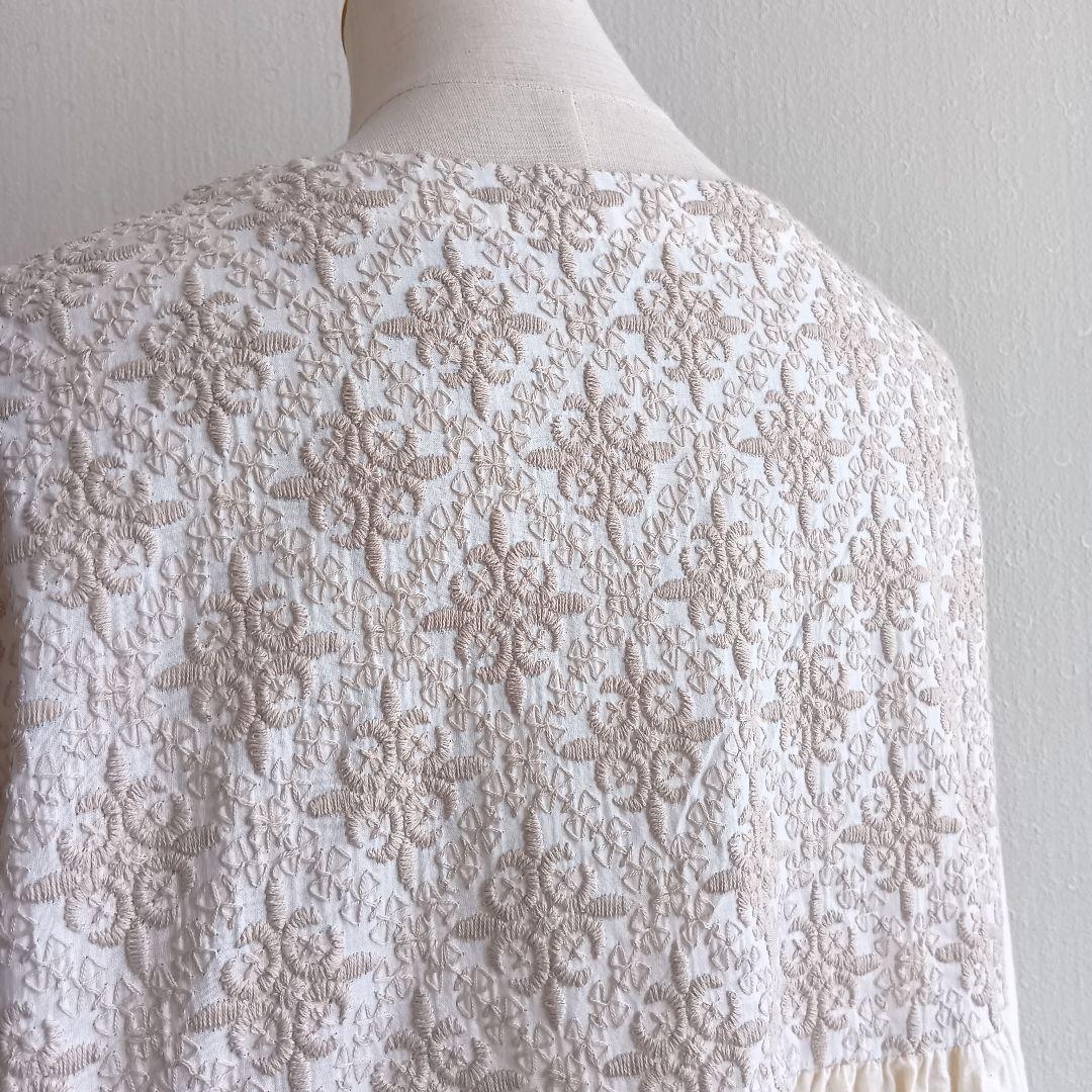 【タグ付き未使用品】コットンハウスアヤ 刺繍ワンピース 日本製