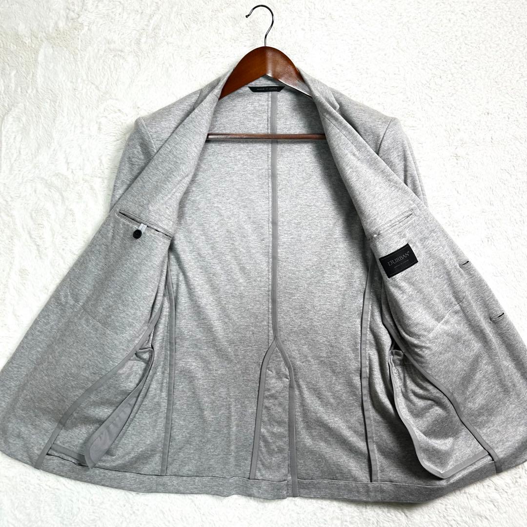 DURBAN ストレッチ　アンコン仕立て　シルク×綿　テーラードジャケット L