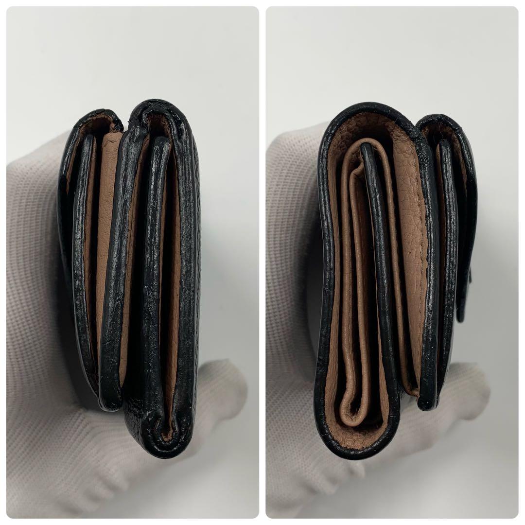 【✨美品✨】プラダ シャイン 三つ折り財布 ヴィッテロダイノ 黒 IC内蔵