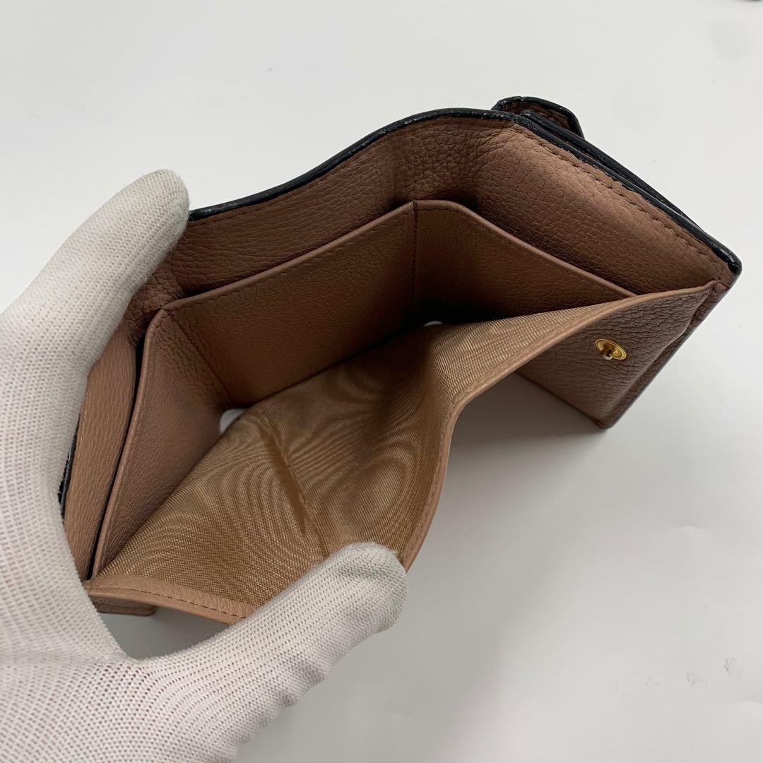 【✨美品✨】プラダ シャイン 三つ折り財布 ヴィッテロダイノ 黒 IC内蔵