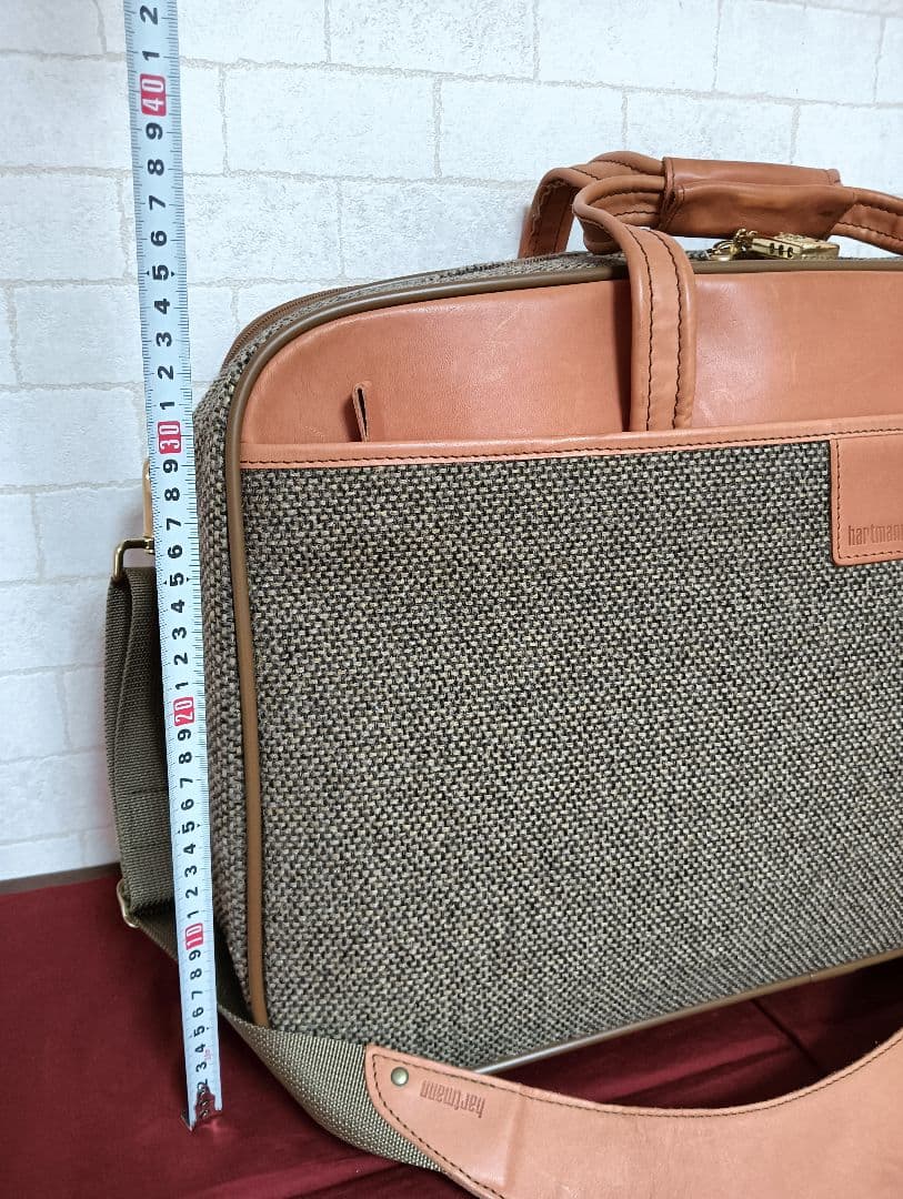 美品!hartmann ハートマン ツイード メンズ大型2WAYボストンバッグ