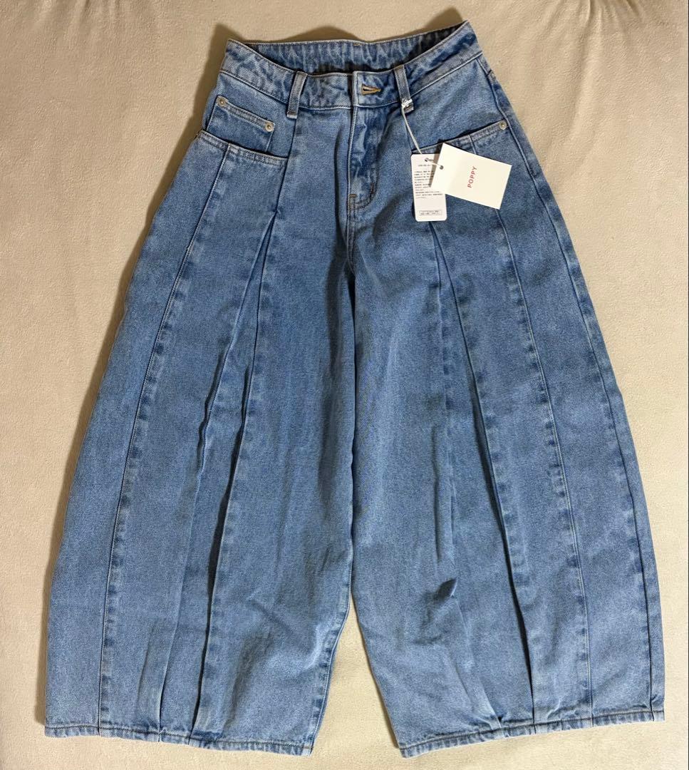 パンツ POPPY PLEATED BALLOON DENIM PANTS size:0