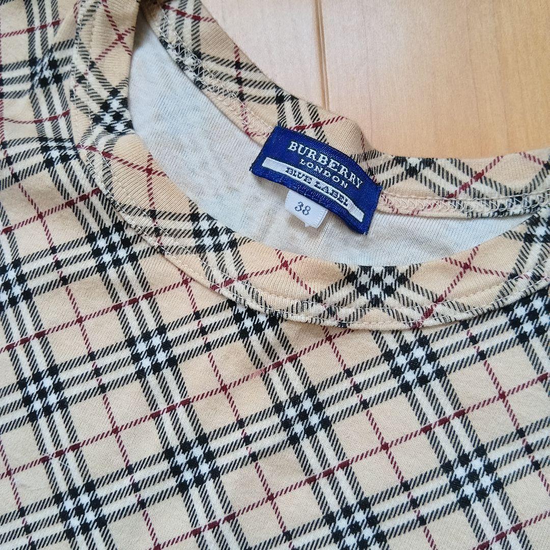 【極美品】バーバリーブルーレーベル ノバチェック Tシャツ ホースロゴ 38 M