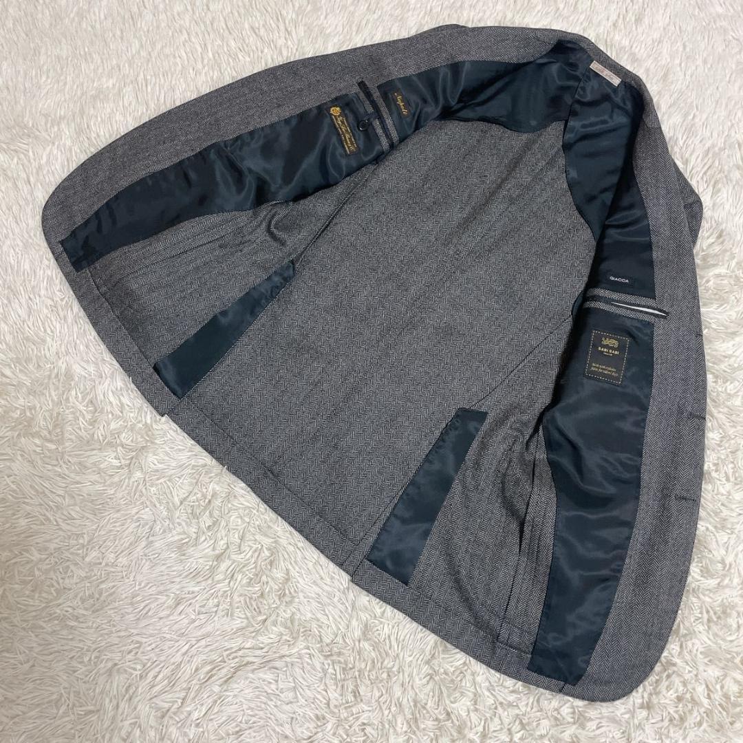 ロロピアーナ x SABISABI ツイードジャケット　カシミヤ混　グレー　L