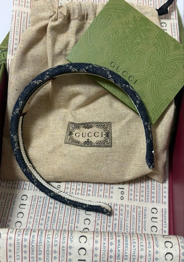 ✨GUCCI✨グッチ デニム カチューシャ ヘアアクセサリー ヘアアレンジ