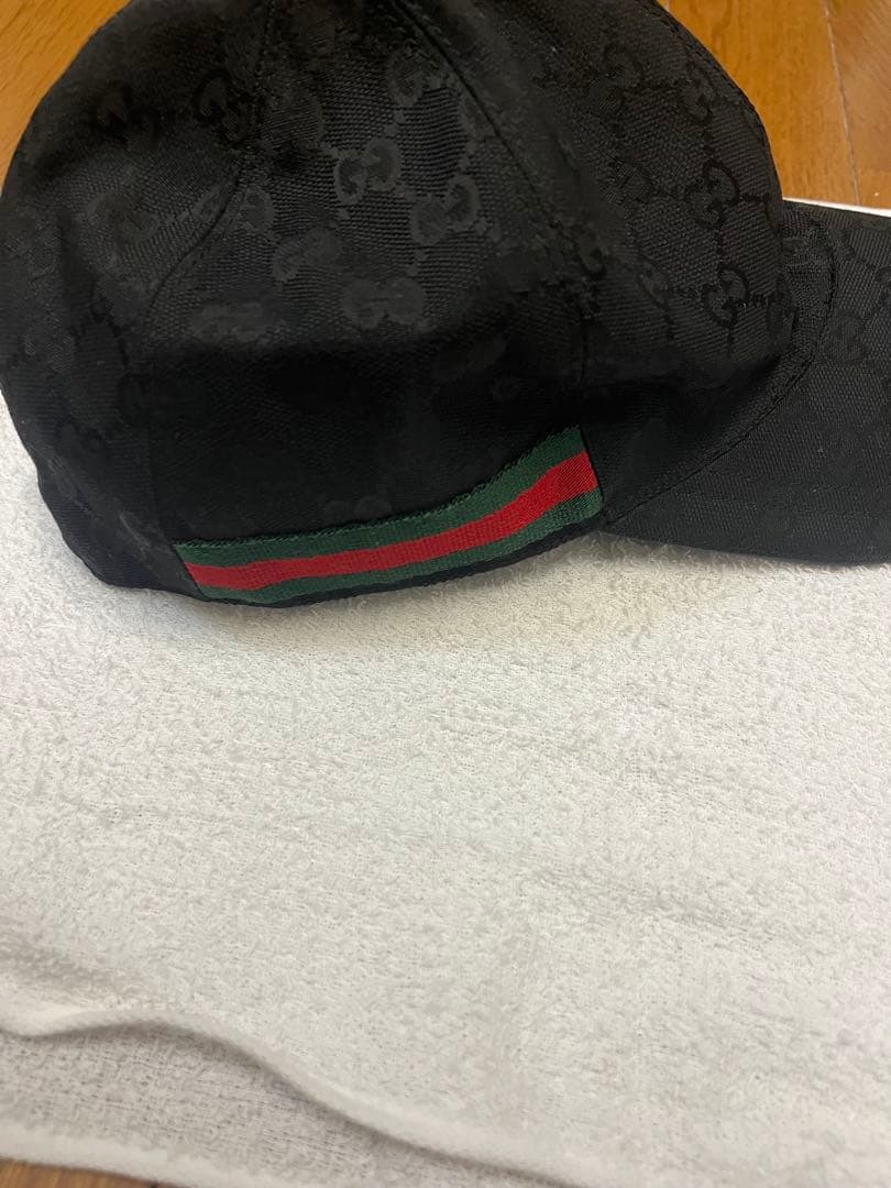 ［美品］Gucci ブラック GGパターン キャップ