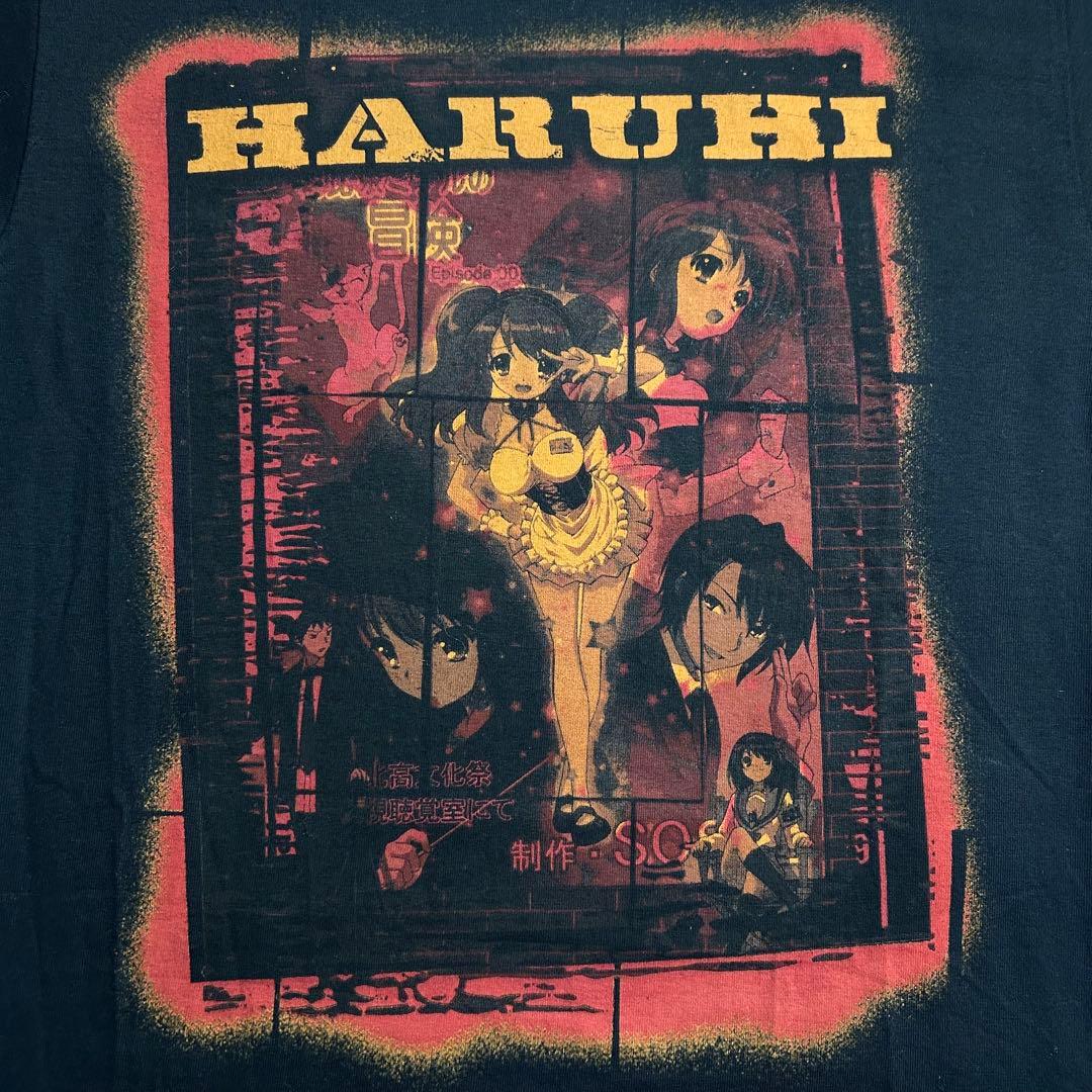 00s USA 涼宮ハルヒの憂鬱 カウボーイビバップパロ アニメ 黒　Tシャツ