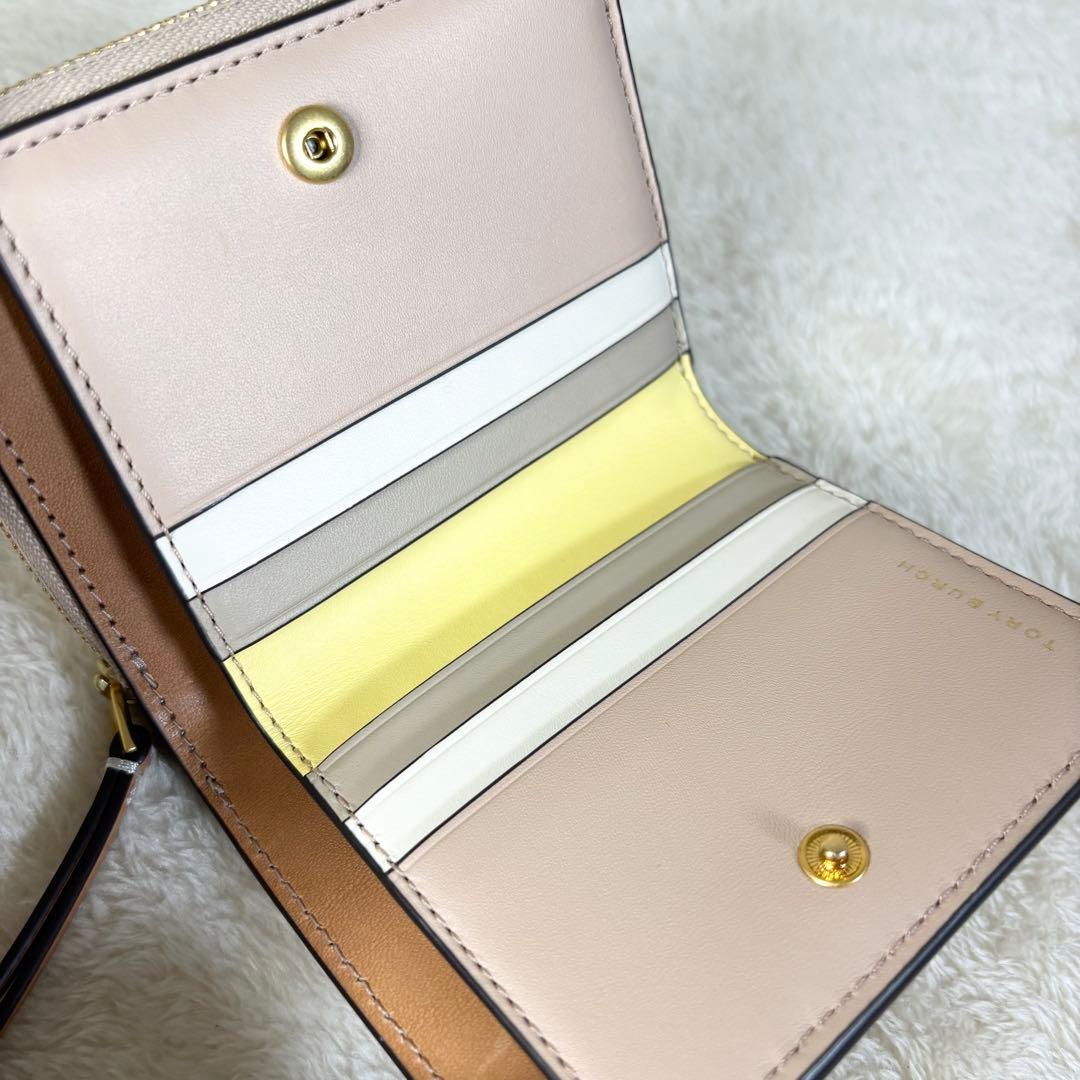 【TORY BURCH】トリーバーチ 美品 折り財布 ゴールドロゴ ロビンソン