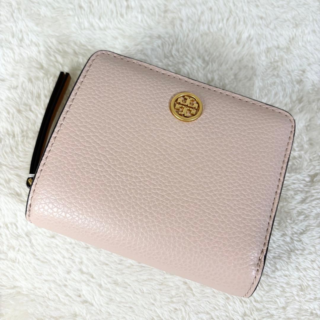 【TORY BURCH】トリーバーチ 美品 折り財布 ゴールドロゴ ロビンソン