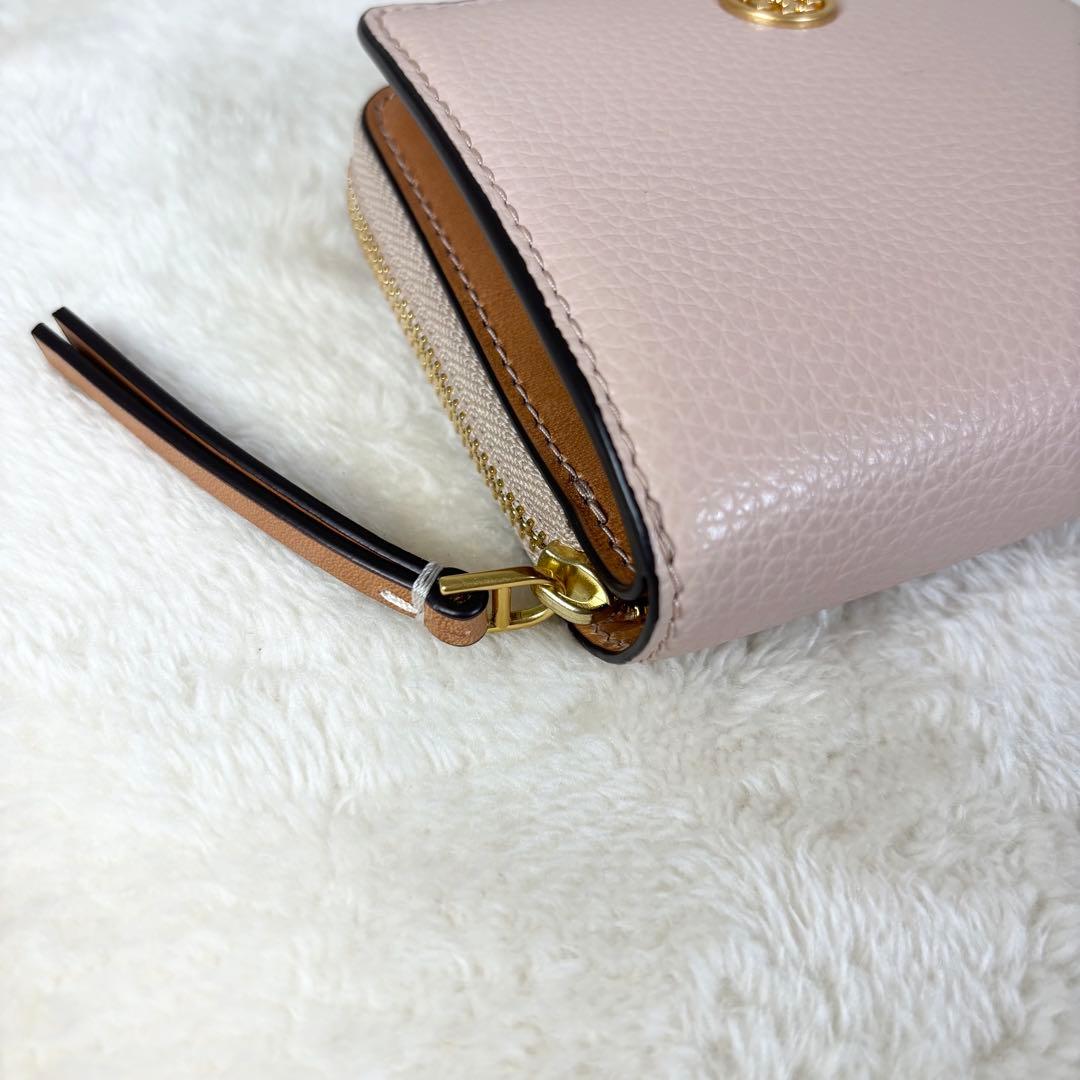 【TORY BURCH】トリーバーチ 美品 折り財布 ゴールドロゴ ロビンソン