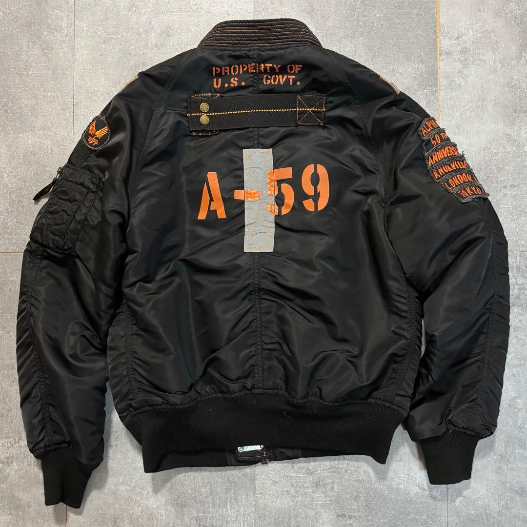 【超希少！バックプリント有！】アルファインダストリーズ MA-1 50周年モデル