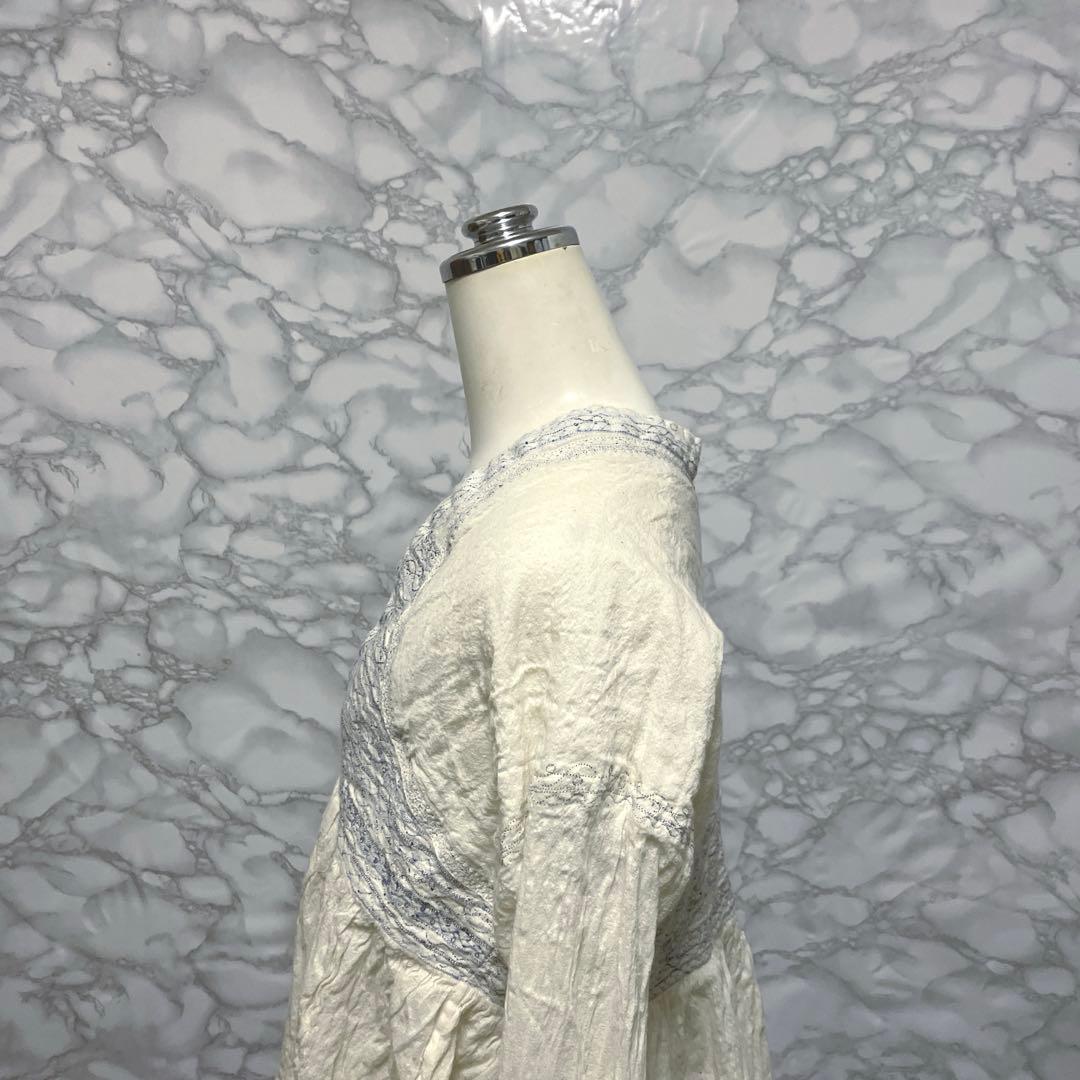 希少　MAKU textilesインド伝統織物　ハンドメイドブラウス　一点物