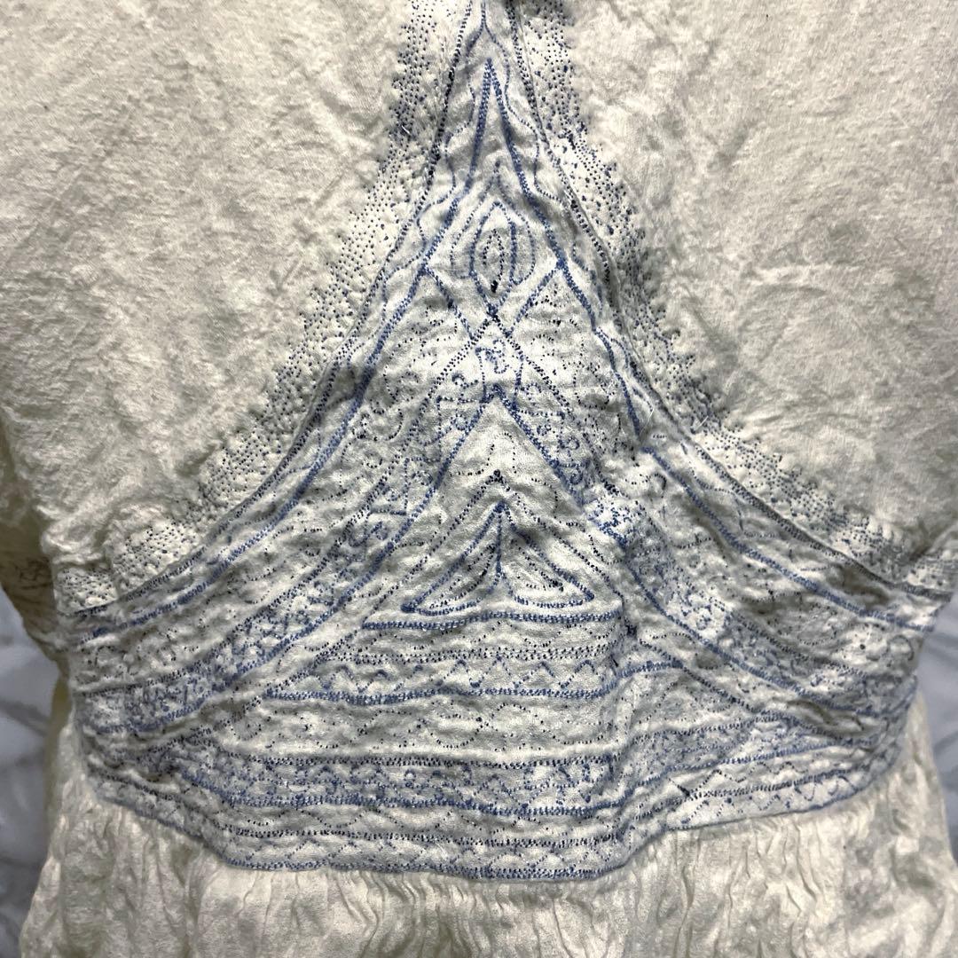 希少　MAKU textilesインド伝統織物　ハンドメイドブラウス　一点物