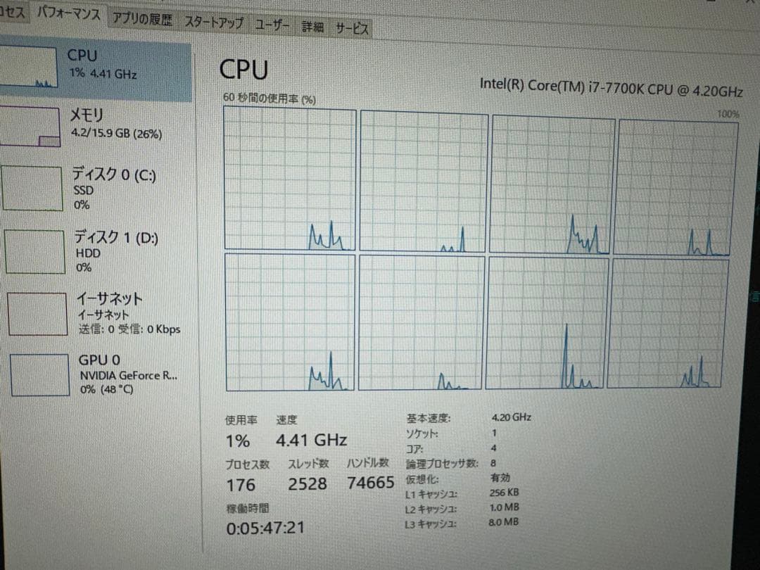 【CPU】Intel core i7-7700k 動作確認済