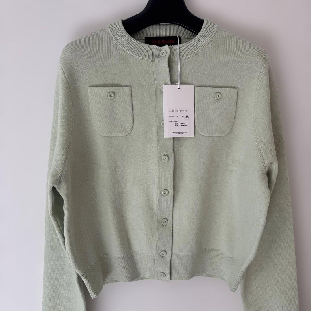 新品caban コットンカシミヤクルーネックカーディガン XS